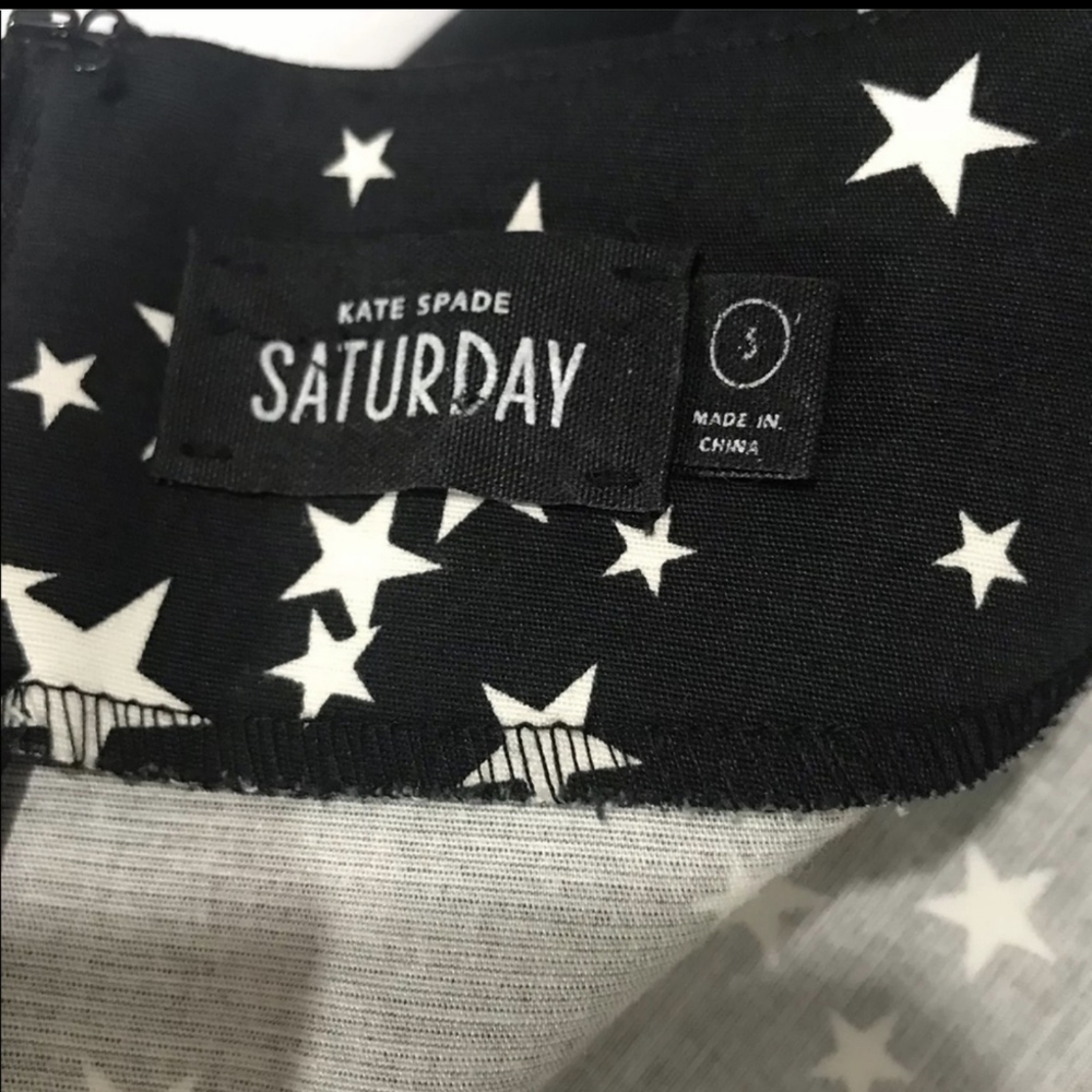 Kate Spade Black and White Star Long Sleeve Dress - Picture 4 of 6